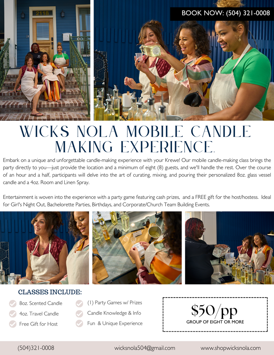 India Jackson Candle Making Party (Private Event) Wicks NOLA Candle