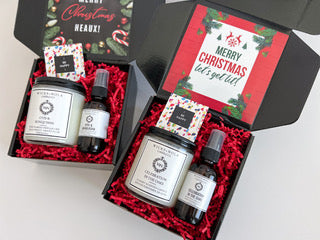 Coffret cadeau bougies et vaporisateur d'ambiance de Noël/fêtes