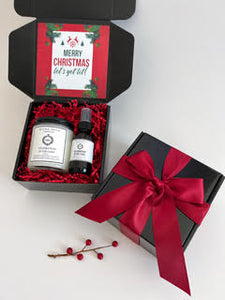 Coffret cadeau bougies et vaporisateur d'ambiance de Noël/fêtes