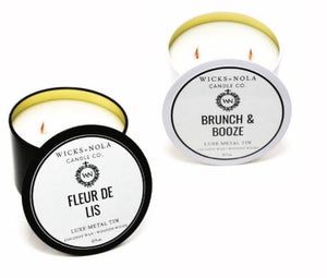 White Two-Wick Luxe Tin Candle